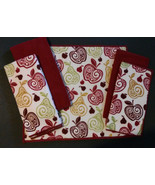 APPLE KITCHEN SET 5pc Towels Drying Mat Dish Cloths Scrubbers Microfiber... - £10.38 GBP