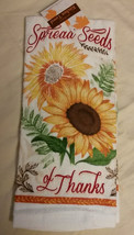 FALL SUNFLOWER KITCHEN TOWEL Spread Seeds of Thanks Thanksgiving NEW