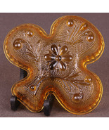 Vtg Glass Clover Ashtray-Gold/Yellow/Amber-Tobbaciana-Smoking-Sandwich G... - $8.59
