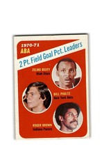 Field Goal Pct Leaders Beaty/Paultz/Brown 1971-72 Topps Bb #148 Set Break Aba - $3.99