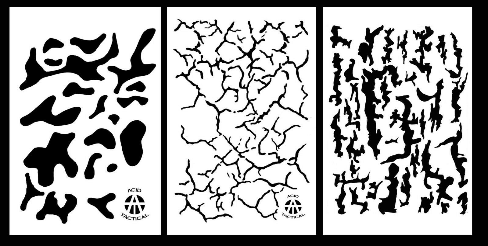 3Pack! Vinyl Gun Stencils 10 Mil 14&quot; Camouflage Multicam Bark Cracked Earth - $13.99