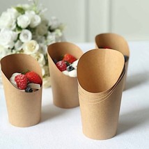 50 Round 14 Oz Natural Snack Paper Cups Popcorn Boxes Party Events Decorations - £9.47 GBP
