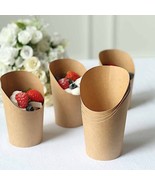 50 Round 14 Oz Natural Snack Paper Cups Popcorn Boxes Party Events Decor... - £9.30 GBP