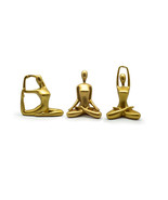 Yoga Goddess Seated Poses 41762 Statue Set of 3 Resin Gold 9.5&quot; H - $63.63 CAD