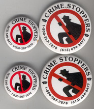 CRIME STOPPERS 4 Buttons Lot 1990&#39;s Eastern Ontario VG POLICE CANADA CIT... - $9.75