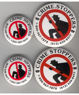 CRIME STOPPERS 4 Buttons Lot 1990&#39;s Eastern Ontario VG POLICE CANADA CIT... - $185.31 MXN