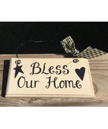 32901B - Bless Our Home  Primitive Wood Sign  - £2.35 GBP