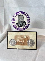 Rev. Martin Luther King Day Pin 1964 JFK Half Dollars Philadelphia &amp; Den... - £31.69 GBP