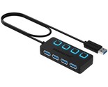 Sabrent 4-Port USB Hub, USB 3.0 Fast Data Hub with Individual LED Power ... - $30.39