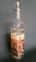 OLIVE OIL VINEGAR DISPENSER Vineyard Mediterranean Tuscan Glass Bottle Cruet NEW