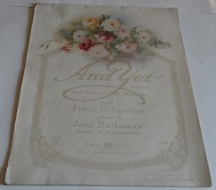 AND YET VIOLIN CELLO FRED BOWLES JANE HATHAWAY 1943 SONG SHEET SAM FOX P... - $20.19 CAD