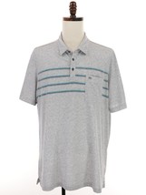 Travis Mathew Polo Shirt Men’s XXL Heather Gray Striped Golf Cotton Poly... - $28.99