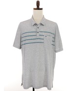 Travis Mathew Polo Shirt Men’s XXL Heather Gray Striped Golf Cotton Poly... - $28.99