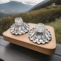 2 Vintage Clear Glass Boopie Bubble Taper Candlestick Holders 2.5 X 4.75... - $129.55 MXN