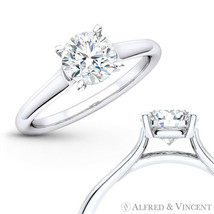 Forever ONE GHI Round Moissanite 4Pr Solitaire Engagement Ring in 14k White Gold - £473.09 GBP+