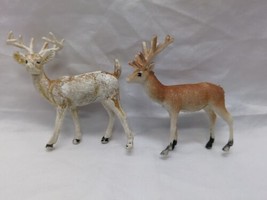 Set Of (2) Vintage Wildlife Deer Plastic Toy Figures 2&quot; - £11.46 GBP