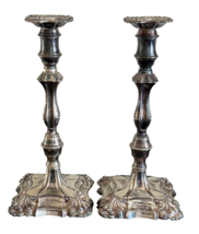 Antique Pair of Weighted English Sterling Silver Hallmarked Candlesticks - £671.02 GBP