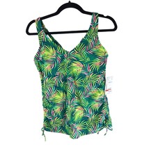 Lands End Chlorine Resistant Adjustable Underwire Tankini Swimsuit Top Green 4 - £15.14 GBP
