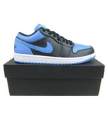 Air Jordan 1 Low University Blue Black Sneakers Men's Size 10 NEW 553558... - $139.95