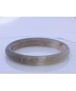 58.4 mm Smoky Quartz Agate Carved Untreated Stone Bangle Bracelet 7.22 inch - £31.30 GBP