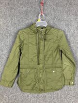 BP Military Jacket Women&#39;s Medium Full Zip Hooded Green 100% Cotton Adul... - $347.10 MXN