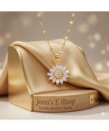 18K Gold Plated Stainless Steel Sunflower Pendant Necklace – Durable Jew... - $22.99
