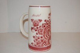 Vintage Amstel Stein Delft Red Ceramic hand made in Holland 6 1/4&quot; tall - £14.40 GBP