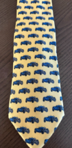 Bentley Blower Yellow &amp; Blue Made in Italy Silk Men’s Necktie Tie - $59.98