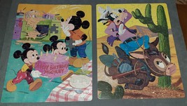 Lot of 2 Disney Goofy + Mickey Mouse 100 pc Whitman Jigsaw Puzzles [VINT... - £11.27 GBP