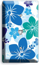 Blue Hawaiian Hibiscus Flowers Phone Telephone Wall Plate Cover Boys Room Decor - £8.04 GBP
