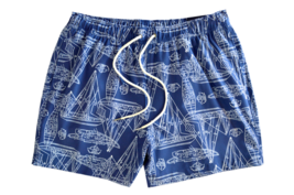 Brooks Brothers Men&#39;s Blue Ships 5&quot; Inseam  Swim Trunk Shorts, XL XLarge... - £55.28 GBP