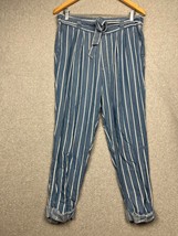 Soho Lyocell Railroad Stripe Utility Joggers Pants Petite M Casual Beach Summer - $28.87