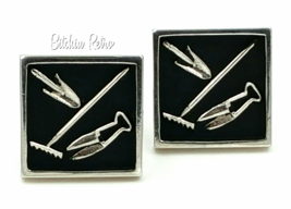 Swank Vintage Cufflinks from &quot;Do It Yourself&quot; Series Gardening Theme - £13.59 GBP