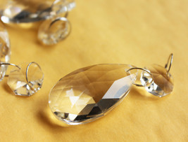 12Pcs Clear Chandelier Crystal Lamp Parts Glass Prisms 38mm Pendant Drops - £7.07 GBP