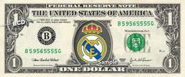 REAL MADRID FC Football Soccer on a REAL Dollar Bill Cash Money Collectible Memo - £6.21 GBP