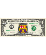 BARCELONA FC Football Soccer on a REAL Dollar Bill Cash Money Collectibl... - £6.21 GBP