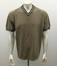 Kodiak Men&#39;s  Large Cotton  Collarless V Neck Green Short Sleeve Shirt   - £7.52 GBP
