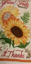 FALL SUNFLOWER KITCHEN TOWEL Spread Seeds of Thanks Thanksgiving NEW image 2