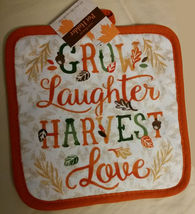AUTUMN theme KITCHEN SET 2-piece Towel Potholder Grow Laughter Harvest Love NEW image 2