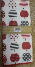 MICROFIBER KITCHEN TOWEL Red Apple Hearts Dish Cloth Fruit NEW image 2