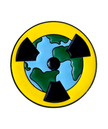 Planet Conservation Enamel Pin: Caution Radioactive Earth - $12.90