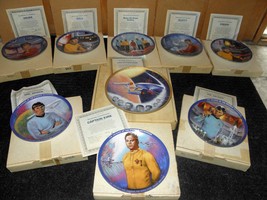 Vintage 1985 The Hamilton Collection Complete Set of 9 Star Trek Plates - £237.04 GBP