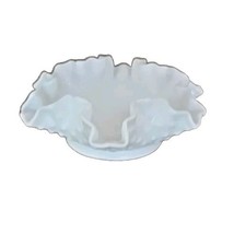 Fenton Hobnail Milk Glass ~ Nut Candy Bowl ~ Trinket Dish ~ Ruffled Edge - $30.00