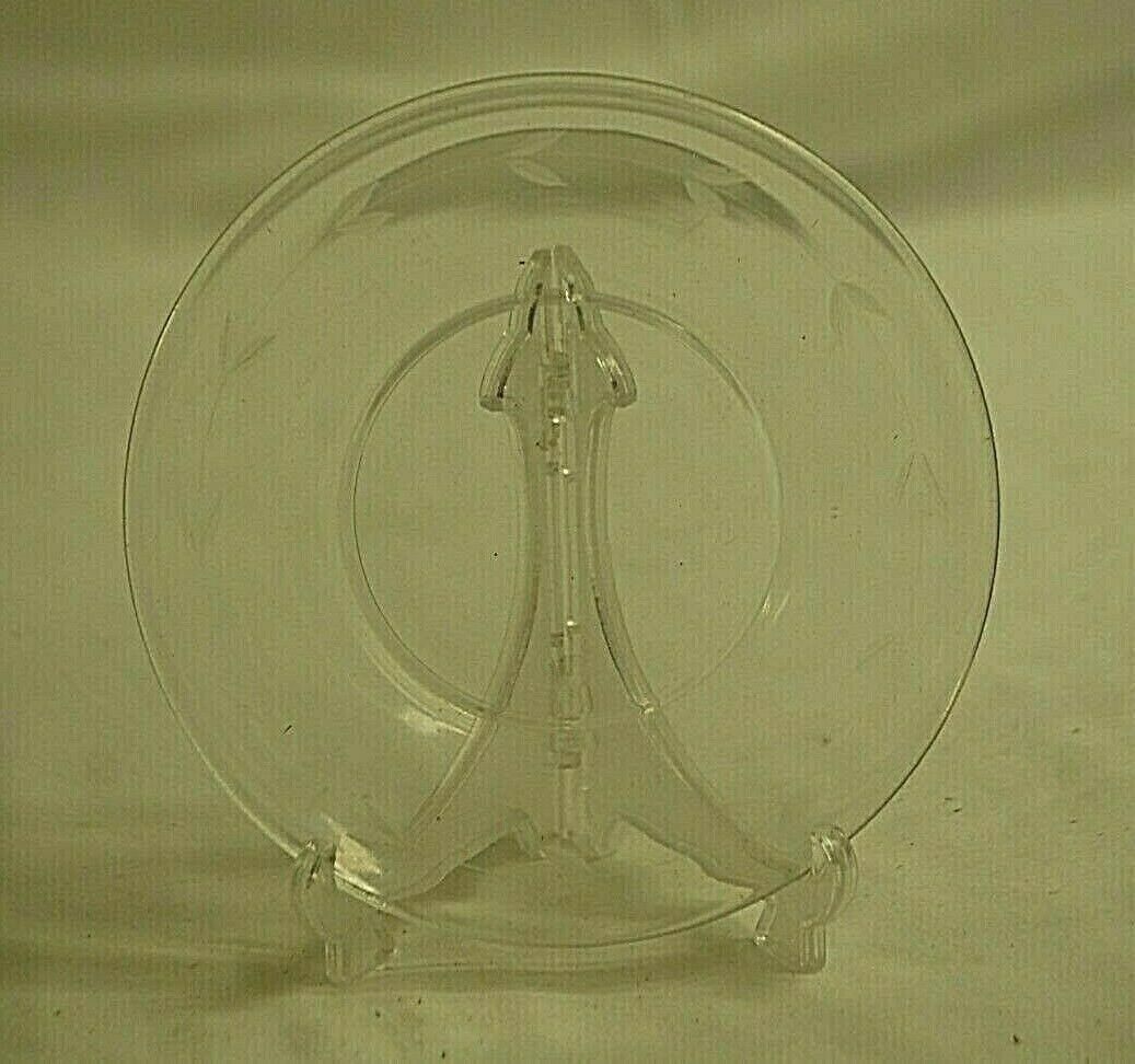 Old Vintage Clear Glass 6-1/4&quot; Bread &amp; Butter Plate Floral Design MCM - $9.89