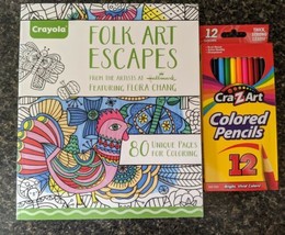 GREAT GIFT! New Hallmark Adult Coloring Book Stress Relief W/Colored Pencils - £5.44 GBP