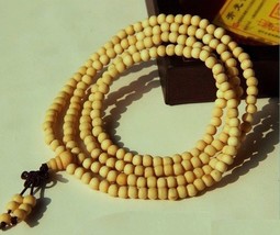 Fragrant Long Tibetan 216 6X5mm White Wood Prayer Beads Mala Necklace/Br... - $8.05