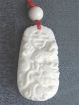 Unique Delicately Carved Deep Sea Tridacna Lucky Word Dragon Amulet Pendant - $5.53