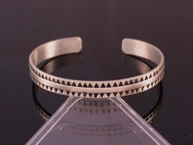 Vintage Tibetan Carved Double Sawtooth Peace Blessing Amulet Cuff Bracelet - $6.26