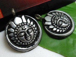 Vintage Tibetan 30% Sterling Silver Delicate Carved Divine Apollo Amulet... - $115.38 MXN