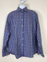 Pronto Uomo Men Size XXL Blue/Red Plaid Button Up Shirt Long Sleeve - £5.85 GBP